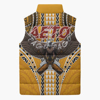 Samoa Pago Pago Aeto Sleeveless Puffer Jacket Bald Eagle with Polynesian Art Tattoos - Polynesian Pride