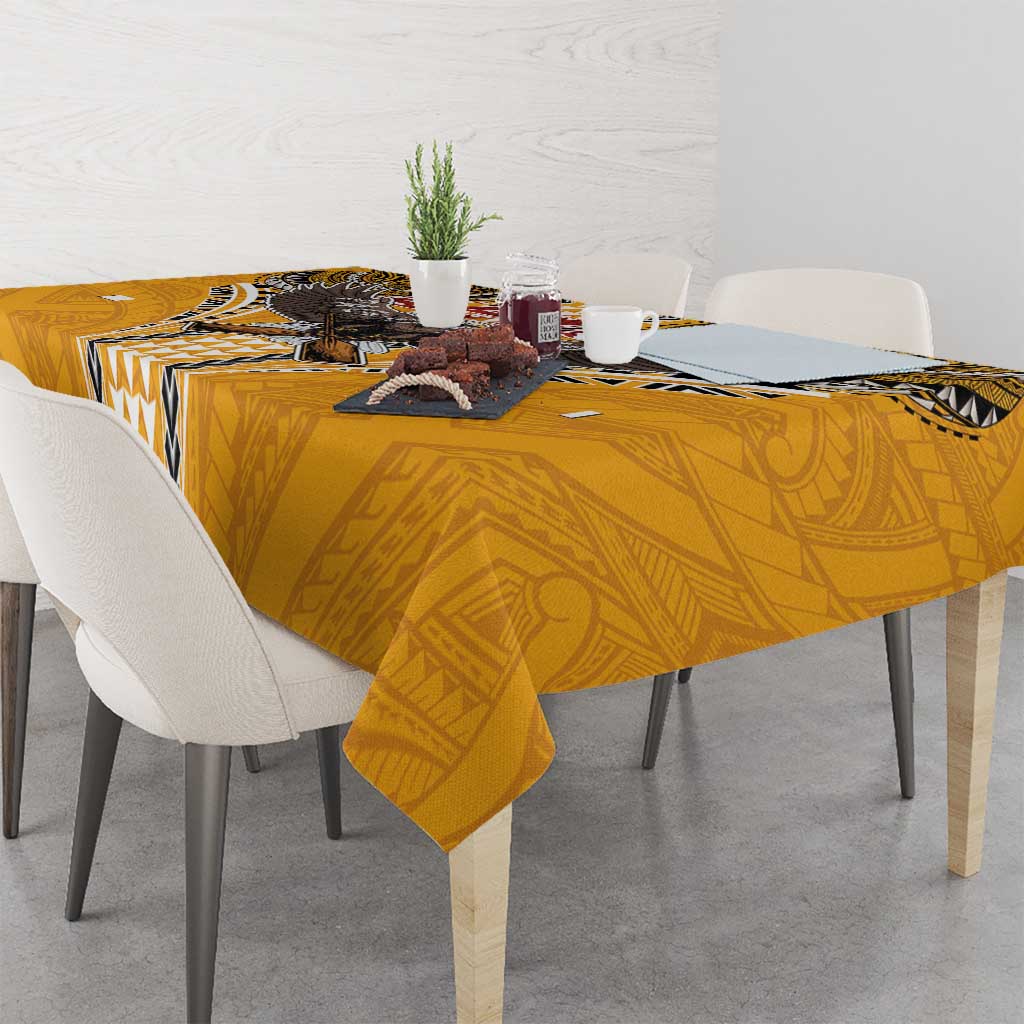 Samoa Pago Pago Aeto Tablecloth Bald Eagle with Polynesian Art Tattoos - Polynesian Pride