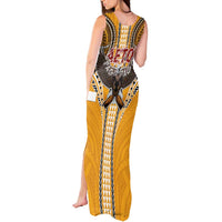 Samoa Pago Pago Aeto Tank Maxi Dress Bald Eagle with Polynesian Art Tattoos - Polynesian Pride
