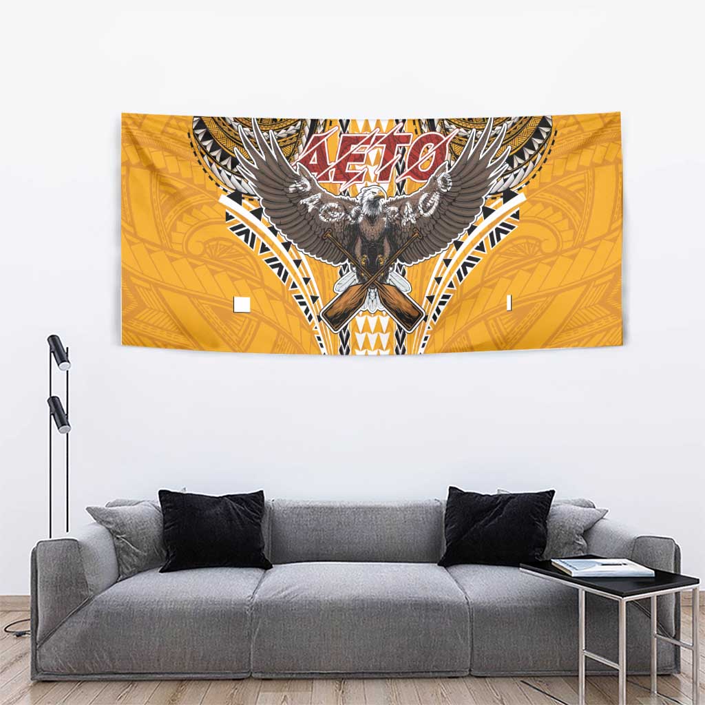 Samoa Pago Pago Aeto Tapestry Bald Eagle with Polynesian Art Tattoos - Polynesian Pride