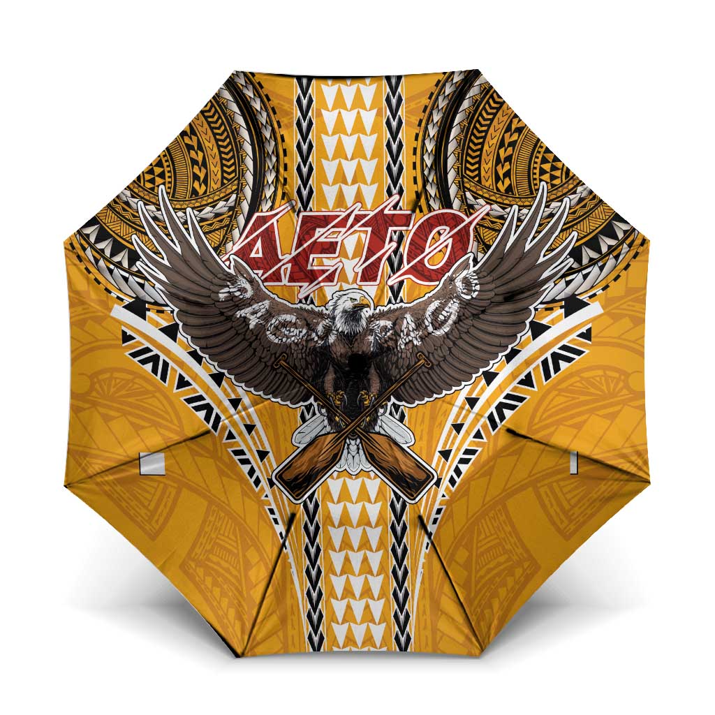 Samoa Pago Pago Aeto Umbrella Bald Eagle with Polynesian Art Tattoos - Polynesian Pride