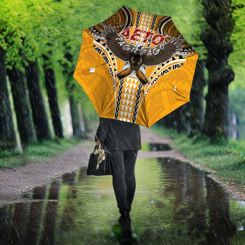 Samoa Pago Pago Aeto Umbrella Bald Eagle with Polynesian Art Tattoos - Polynesian Pride