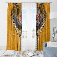 Samoa Pago Pago Aeto Window Curtain Bald Eagle with Polynesian Art Tattoos - Polynesian Pride