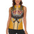 Samoa Pago Pago Aeto Women Sleeveless Polo Shirt Bald Eagle with Polynesian Art Tattoos - Polynesian Pride