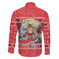 Custom New Zealand Christmas Family Matching Puletasi Dress and Hawaiian Shirt Santa Catch The Wave Maori Pattern Retro Style LT03 - Polynesian Pride