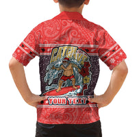 Custom New Zealand Christmas Family Matching Tank Maxi Dress and Hawaiian Shirt Santa Catch The Wave Maori Pattern Retro Style LT03 - Polynesian Pride