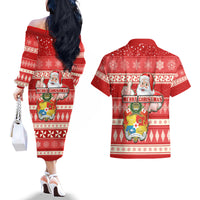tonga-christmas-couples-matching-off-the-shoulder-long-sleeve-dress-and-hawaiian-shirt-the-santa-coat-of-arms-with-ngatu-and-snow-pattern