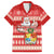 Tonga Christmas Family Matching Off Shoulder Maxi Dress and Hawaiian Shirt The Santa Coat of Arms with Ngatu and Snow Pattern LT03 Dad's Shirt - Short Sleeve Red - Polynesian Pride