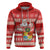 Tonga Christmas Hoodie The Santa Coat of Arms with Ngatu and Snow Pattern LT03 Red - Polynesian Pride