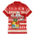 Custom Tonga Christmas Family Matching Off Shoulder Short Dress and Hawaiian Shirt The Santa Coat of Arms with Ngatu and Snow Pattern LT03 - Polynesian Pride