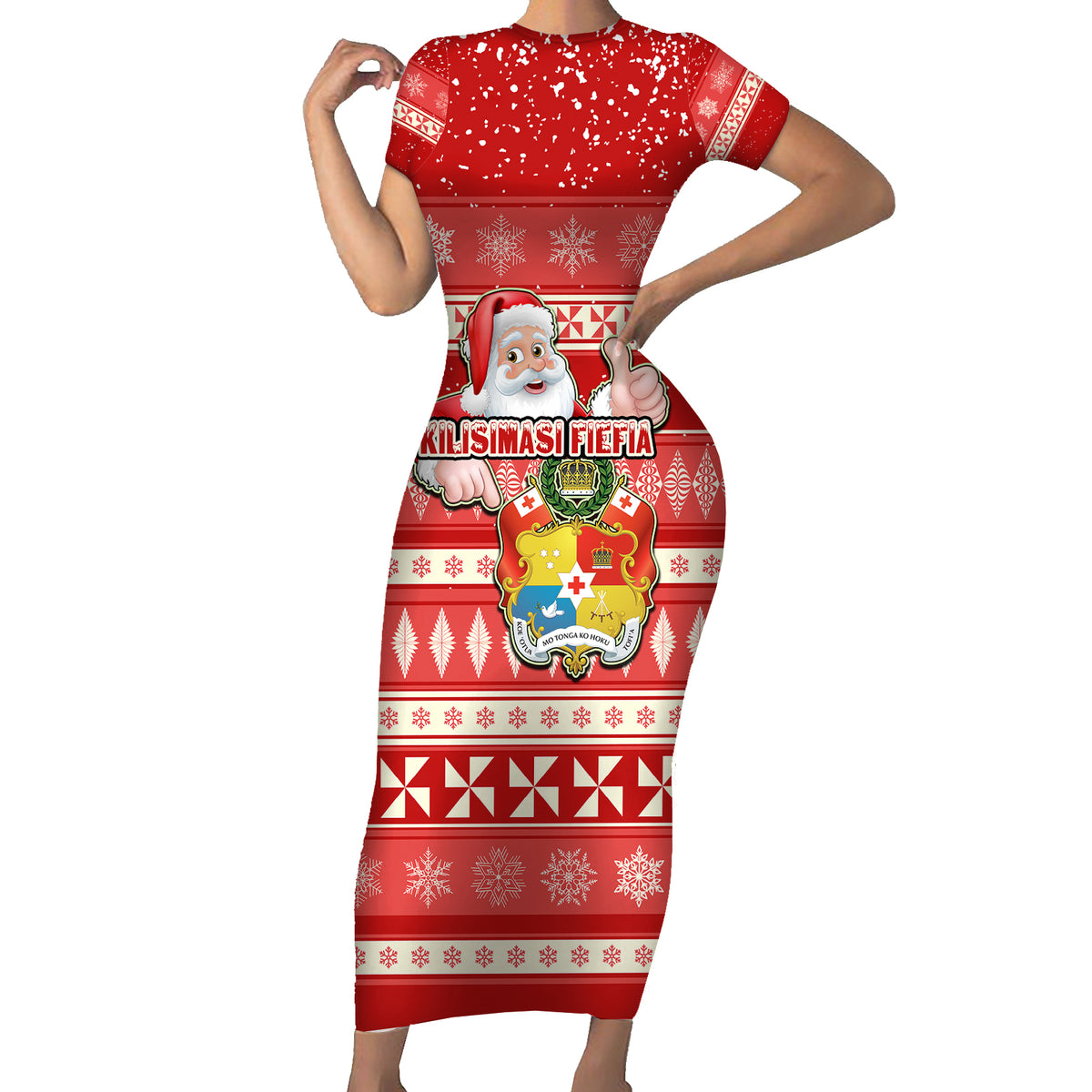 custom-tonga-christmas-short-sleeve-bodycon-dress-the-santa-coat-of-arms-with-ngatu-and-snow-pattern