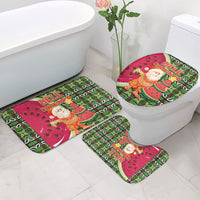 Hawaii Watermelon Mele Kalikimaka Bathroom Set Tribal Pacific Pattern with Tropical Funny Santa Claus LT03 - Polynesian Pride