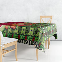 Hawaii Watermelon Mele Kalikimaka Tablecloth Tribal Pacific Pattern with Tropical Funny Santa Claus LT03 - Polynesian Pride
