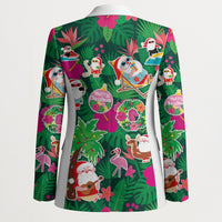 Hawaii Mele Kalikimaka Blazer Tropical Plants with Santa Claus LT03 - Polynesian Pride