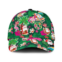 Hawaii Mele Kalikimaka Classic Cap Tropical Plants with Santa Claus LT03 Universal Fit Multicolor - Polynesian Pride