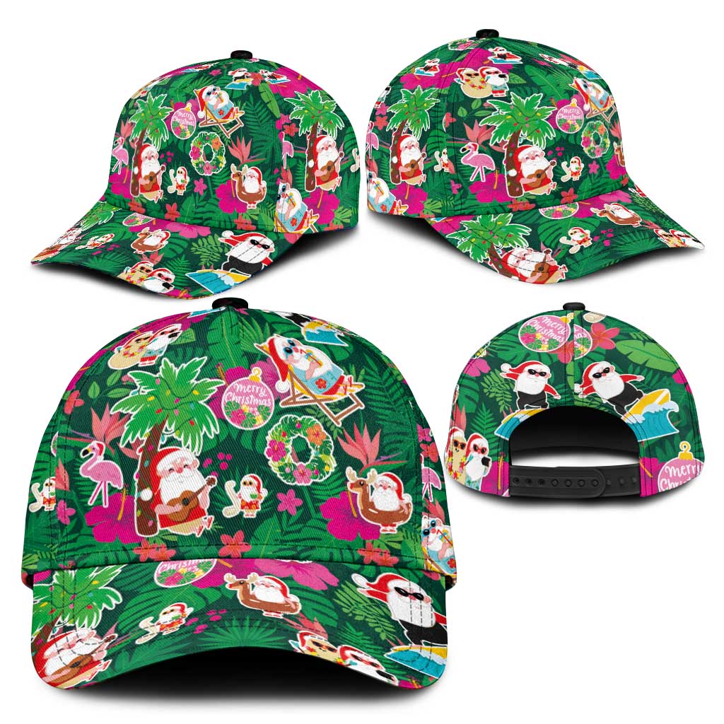 Hawaii Mele Kalikimaka Classic Cap Tropical Plants with Santa Claus LT03 - Polynesian Pride