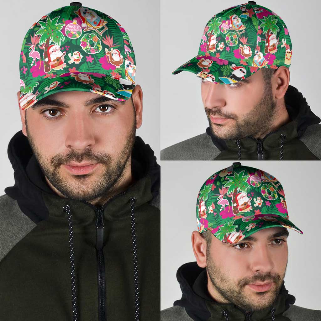 Hawaii Mele Kalikimaka Classic Cap Tropical Plants with Santa Claus LT03 - Polynesian Pride