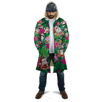 Hawaii Mele Kalikimaka Cloak Tropical Plants with Santa Claus LT03 - Polynesian Pride