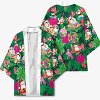 Hawaii Mele Kalikimaka Kimono Tropical Plants with Santa Claus LT03 - Polynesian Pride