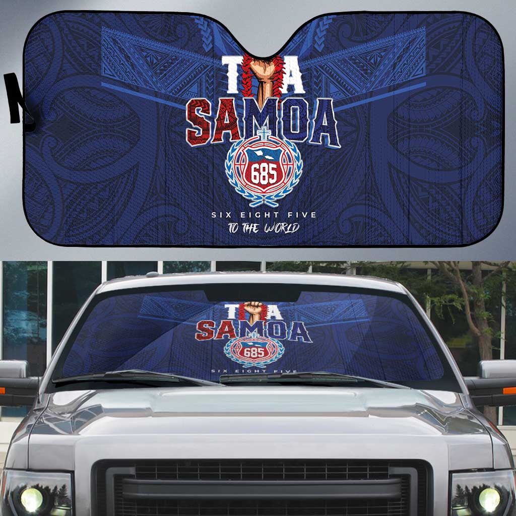 Rugby Toa Samoa Auto Sun Shade Champions Six Eight Five - Polynesian Pride