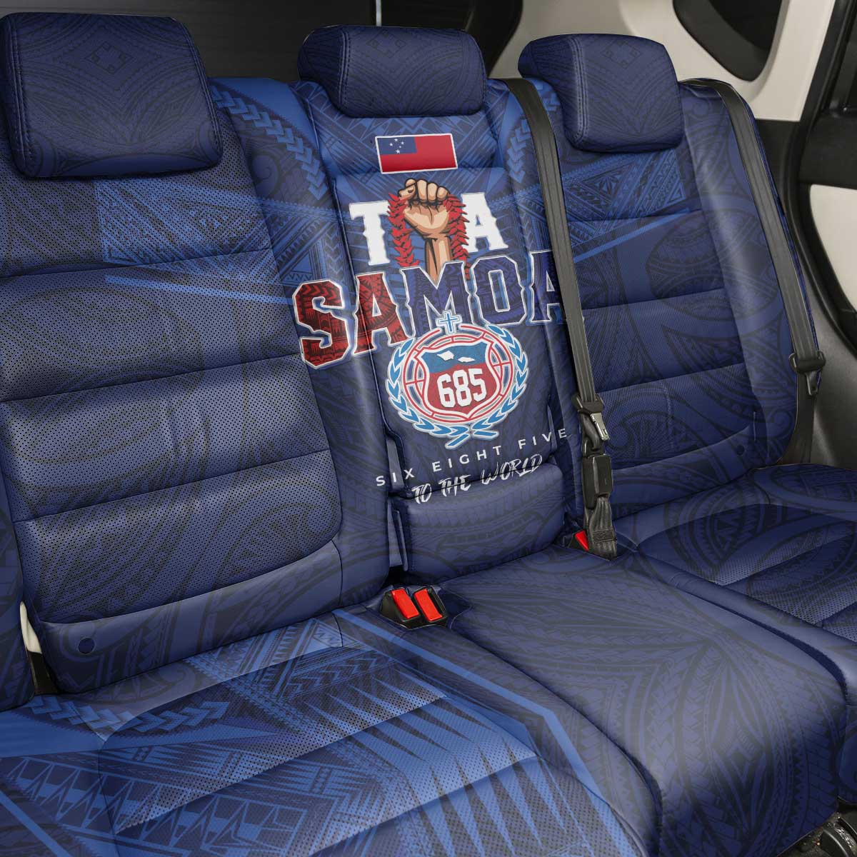 Rugby Toa Samoa Back Car Seat Cover Champions Six Eight Five - Polynesian Pride