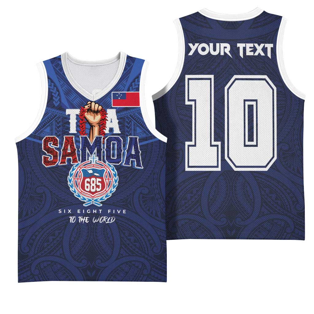 Custom Rugby Toa Samoa Basketball Jersey Champions Six Eight Five - Polynesian Pride