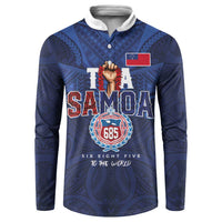 Custom Rugby Toa Samoa Button Sweatshirt Champions Six Eight Five - Polynesian Pride