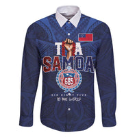 Custom Rugby Toa Samoa Family Matching Long Sleeve Bodycon Dress and Hawaiian Shirt Champions Six Eight Five - Polynesian Pride