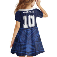 Custom Rugby Toa Samoa Kid Short Sleeve Dress Champions Six Eight Five - Polynesian Pride