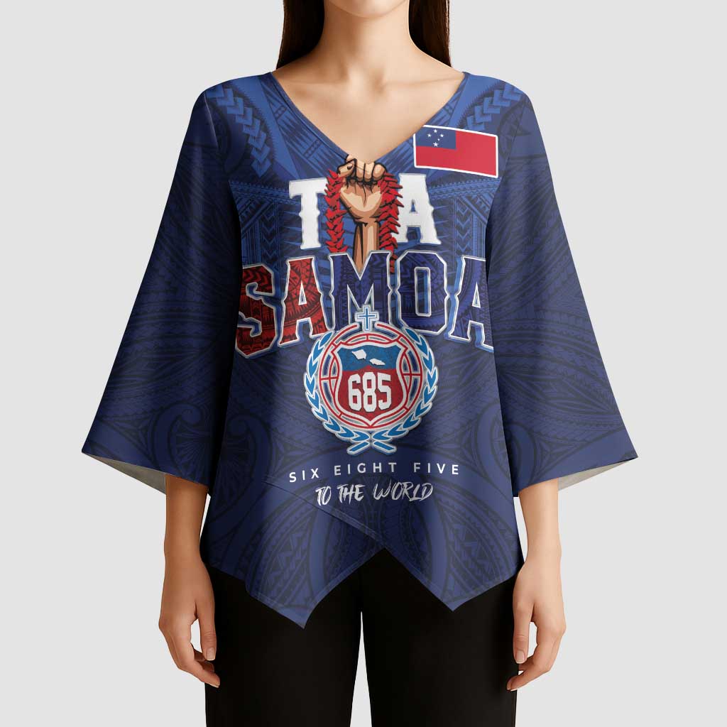 Custom Rugby Toa Samoa Kimono Sleeve Blouse Champions Six Eight Five - Polynesian Pride