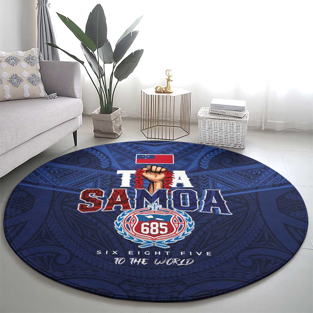 Rugby Toa Samoa Round Carpet Champions Six Eight Five - Polynesian Pride