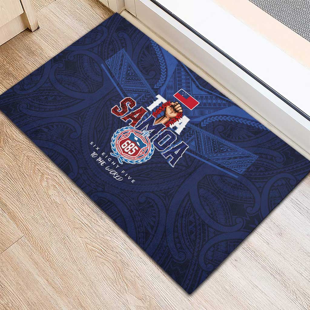 Rugby Toa Samoa Rubber Doormat Champions Six Eight Five - Polynesian Pride