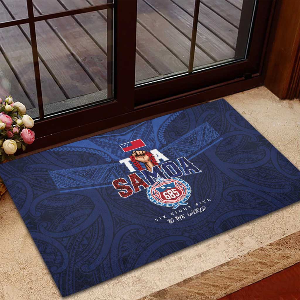 Rugby Toa Samoa Rubber Doormat Champions Six Eight Five - Polynesian Pride