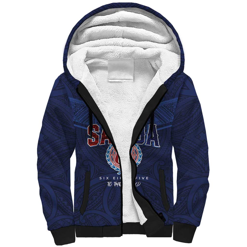 Custom Rugby Toa Samoa Sherpa Hoodie Champions Six Eight Five - Polynesian Pride