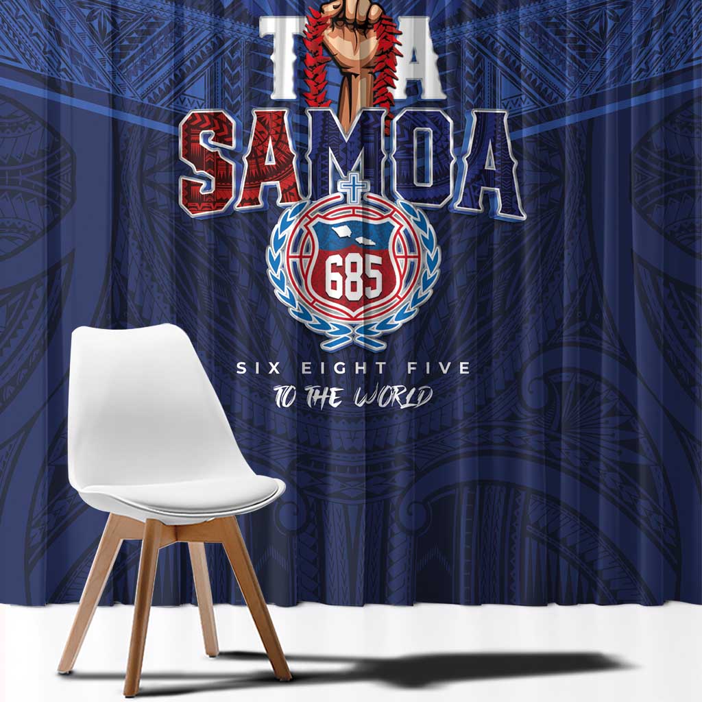Rugby Toa Samoa Window Curtain Champions Six Eight Five - Polynesian Pride