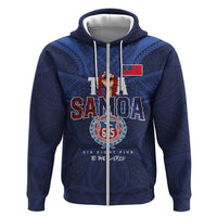 Custom Rugby Toa Samoa Zip Hoodie Champions Six Eight Five - Polynesian Pride