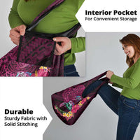 Hawaiian Plumeria and Hibiscus with Turtles Grocery Bag Polynesian Art Red Color - Polynesian Pride