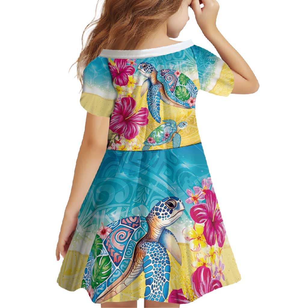 Hawaiian Tropical Plants Turtles Family Matching Summer Maxi Dress and Hawaiian Shirt Watercolor Style - Polynesian Pride