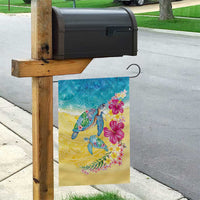 Hawaiian Tropical Plants Turtles Garden Flag Watercolor Style - Polynesian Pride