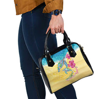 Hawaiian Tropical Plants Turtles Shoulder Handbag Watercolor Style - Polynesian Pride