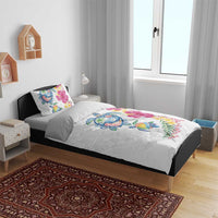 Hawaiian Abstract Art Turtles Bedding Set with Plumeria and Hibiscus - Polynesian Pride