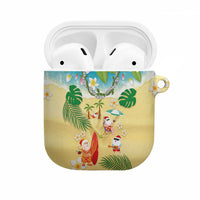 Hawaiian Mele Kalikimaka AirPods Case Tropical Plumeria and Lei Funny Santa Beach - Polynesian Pride