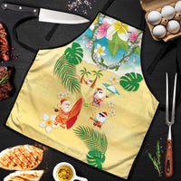 Hawaiian Mele Kalikimaka Apron Tropical Plumeria and Lei Funny Santa Beach - Polynesian Pride