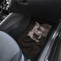 Hawaiian Plumeria and Hibiscus with Turtles Car Mats Polynesian Art Grayscale - Polynesian Pride