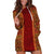 Hawaii Style Hibiscus and Tribal Element Fabric Patchwork Hoodie Dress LT03 Red - Polynesian Pride