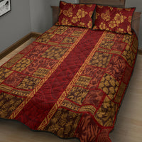Hawaii Style Hibiscus and Tribal Element Fabric Patchwork Quilt Bed Set LT03 - Polynesian Pride