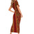 Hawaii Style Hibiscus and Tribal Element Fabric Patchwork Short Sleeve Bodycon Dress LT03 - Polynesian Pride