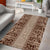 Hawaii Style Hibiscus and Tribal Element Fabric Patchwork Area Rug Beige Version LT03 - Polynesian Pride