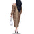 Hawaii Style Hibiscus and Tribal Element Fabric Patchwork Family Matching Off Shoulder Long Sleeve Dress and Hawaiian Shirt Beige Version LT03 - Polynesian Pride