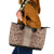 Hawaii Style Hibiscus and Tribal Element Fabric Patchwork Leather Tote Bag Beige Version LT03 Beige - Polynesian Pride